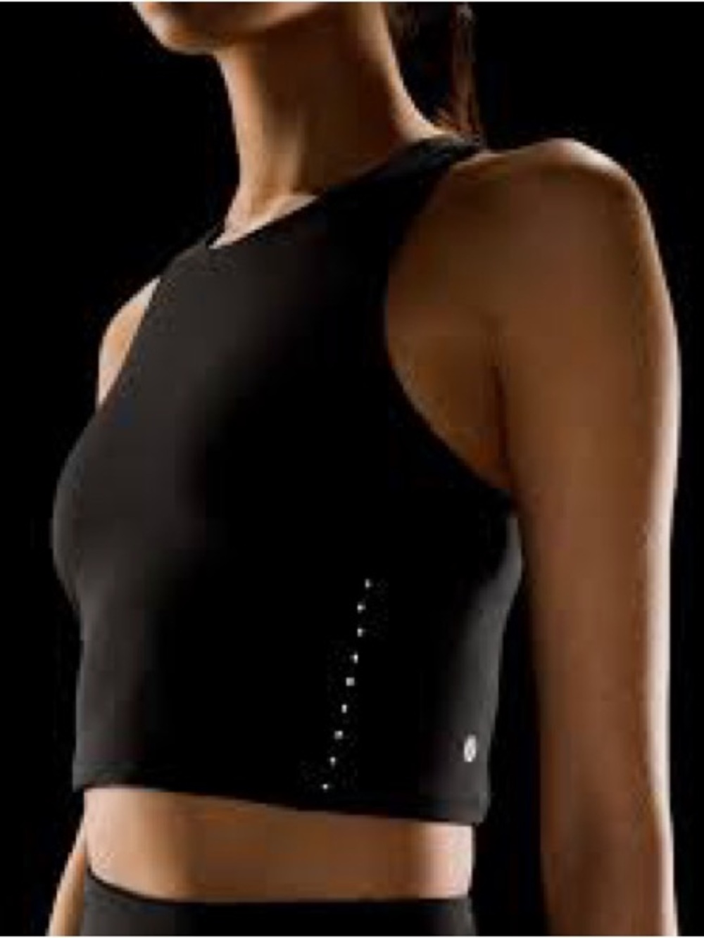 lululemon athletica Black Cropped High-Neck Tank